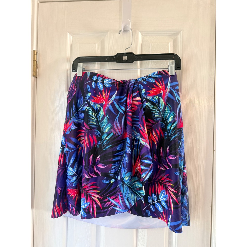 Bleu Rod Beattie Swimwear Tropical Print Swim Top Size 12 Multi Color